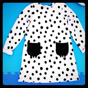 Black/white polka dot dress